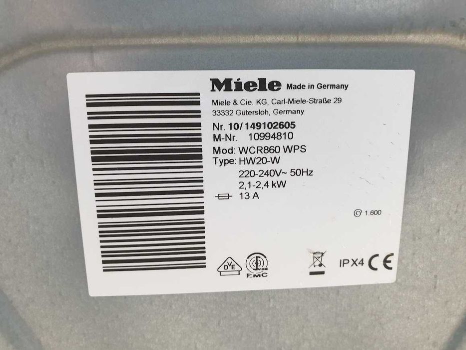 Miele Пералня  - 9кг - WiFi - TwinDos - Подсветка - 1600rpm - Миеле 12м Гаранция