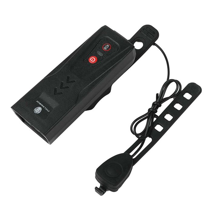 Предна LED светлина за велосипед с клаксон XLT-105, 210LM, USB, Фар
