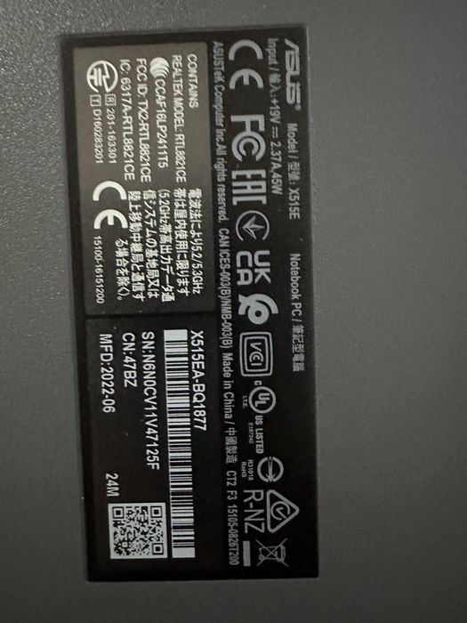 ASUS X515EA  512GB Core i5-11 avlod Deyarli Yangi