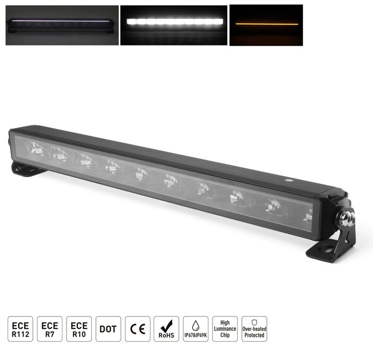 Led бар 54.5см 12V-24V 60W 8500LM бяла и оранжева светлина
