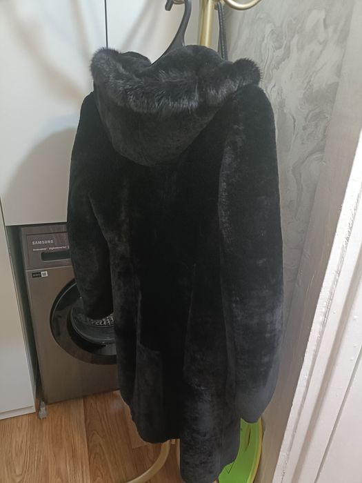 Шуба мутона черная