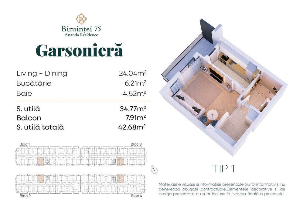 Biruinței 75 - Garsonieră modernă - Metrou Berceni