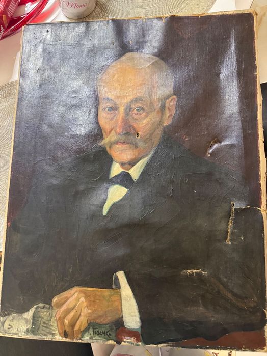 Tablou vechi semnat- portret în ulei