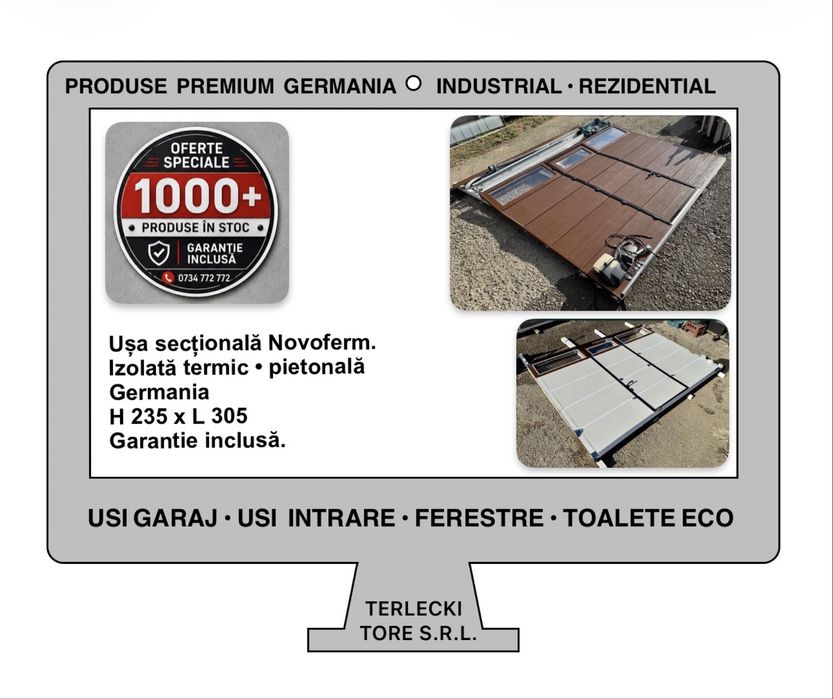 USA SECTIONALA REZIDENTIALA Novoferm  poarta garaj mahon H 235 x L 305