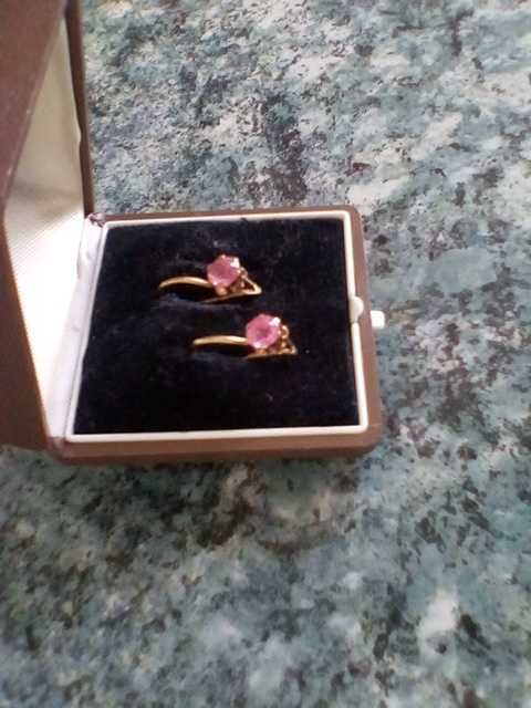 Серьги тюльпан золото 583 проба рубин СССР