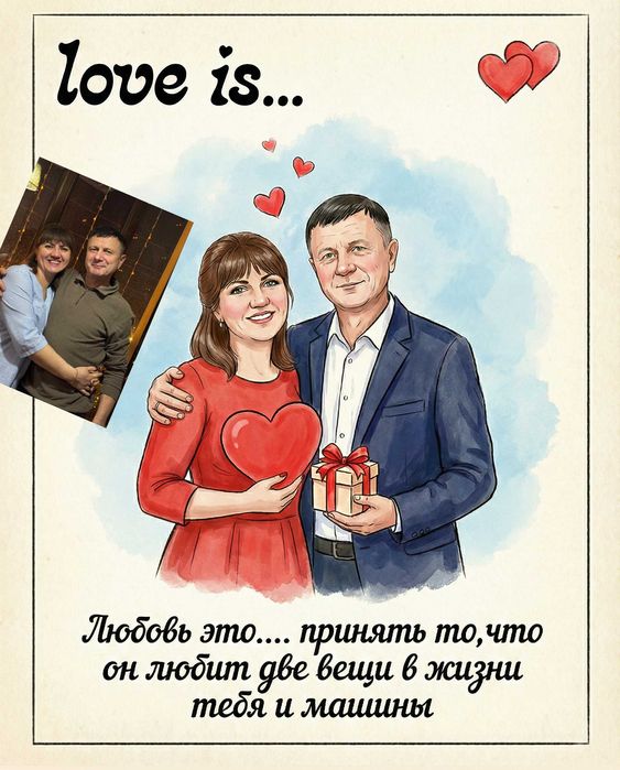 Открытка с ИИ для любимых