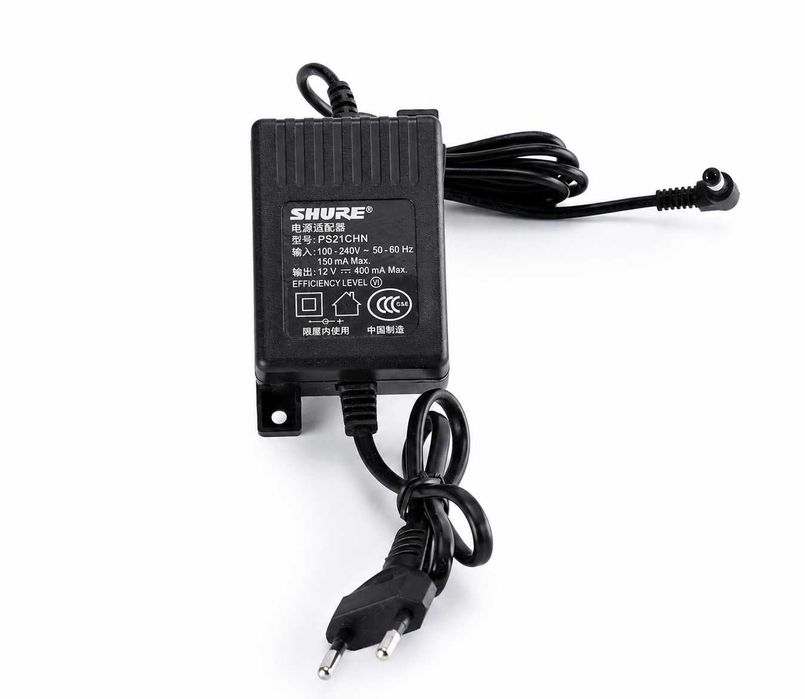 Alimentator Adaptor SHURE PS21E (PS24E) 12V 400 mA pentru microfon qlx qlx-d ulx ulx-d slx glx-d