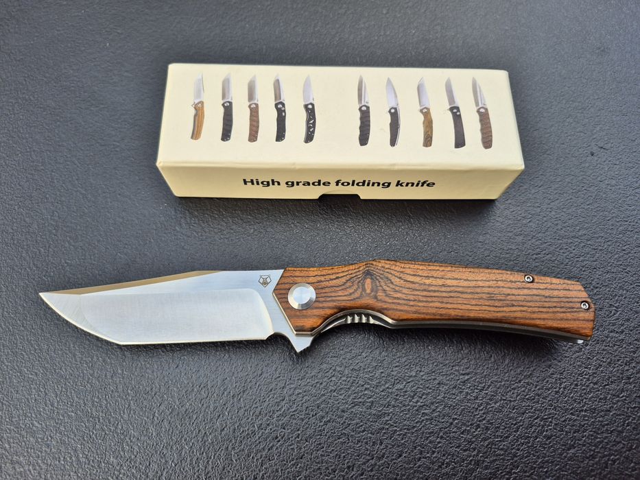 Сгъваем нож SHIROGOROV,стомана D2 с дървена дръжка,SH201