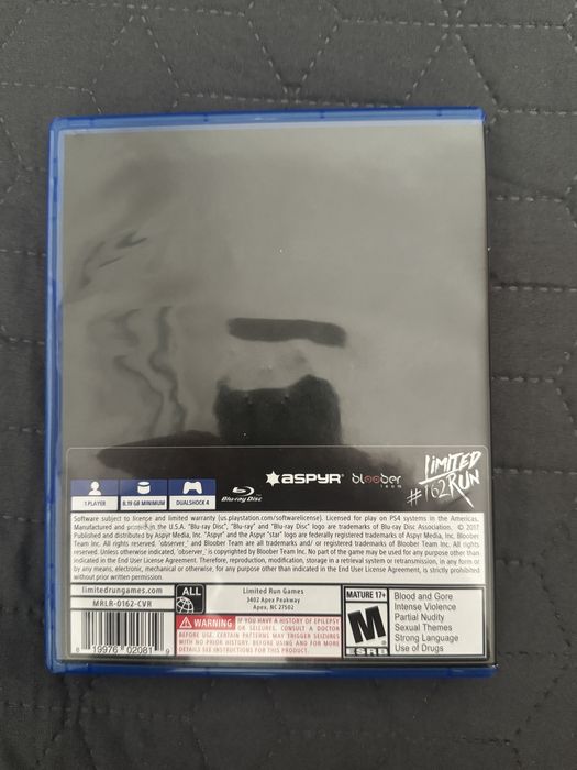 Observer Playstation 4 ps4 Limited Run # 162