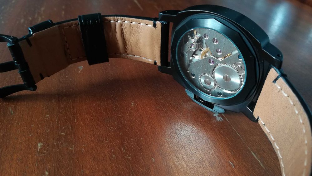 Часовник Parnis 44mm black dial Механичен Seagull 6497