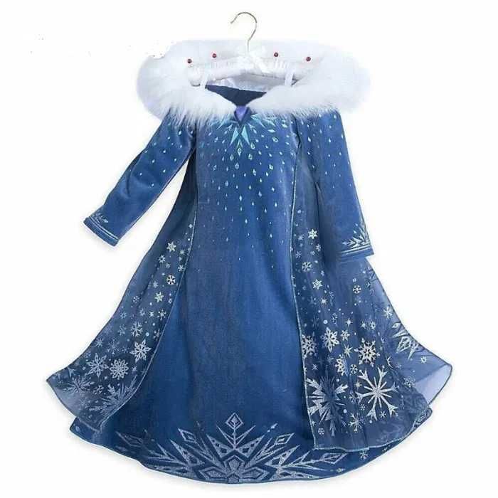 Rochie rochita Elsa Frozen NOUA fulg de nea 345 6 7 8 9 10 ani