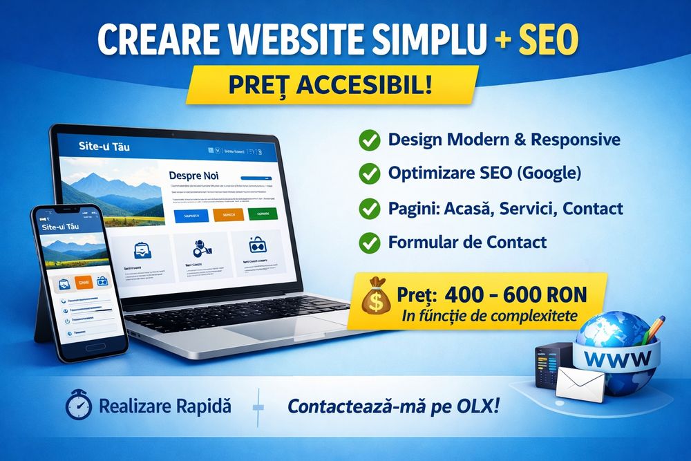 Creare website  cu SEO  Rapid