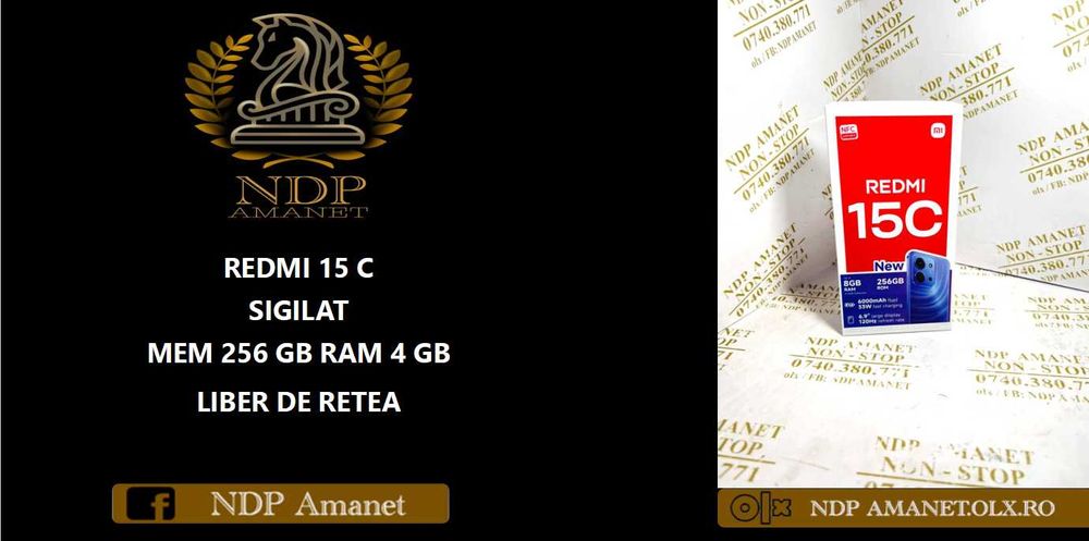 NDP Amanet Calea Mosilor 298 REDMI 15 C , NOU ( 48350)
