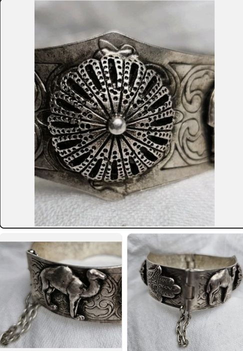 Brățară vintage Hamsa din metal