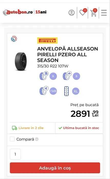 Vand Anvelope Noi Pirelli Scorpion Nco M+S 275/40 si 315/35 R22