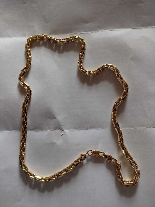 Colier lantic placat cu aur 18k marcat 750 si Italy nou
