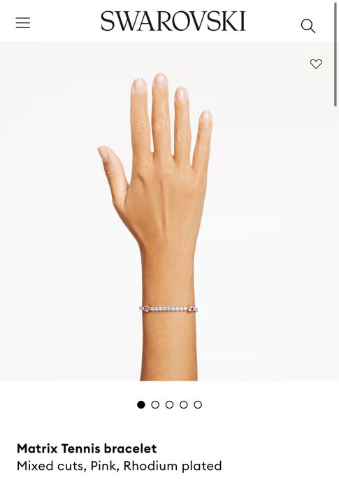 Bratara Swarovski matrix tennis 16.5 cm - 22 cm mixed cuts, pink