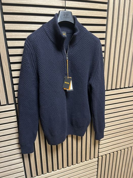 Hugo Boss : Kurano 1/4 Wool Jumper -вълнен пуловер размер М / Оригинал