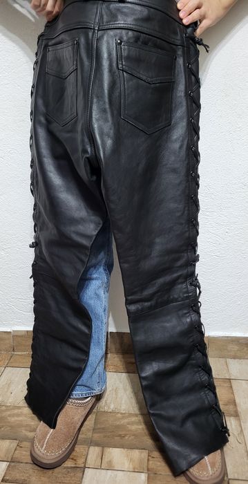 Pantaloni biker piele naturală Below Bikewear, mărime 50