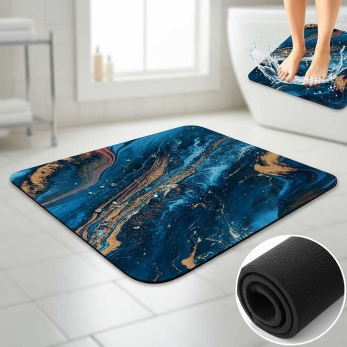 Covoras de baie antiderapant absorbant cu uscare rapida 80x50 cm