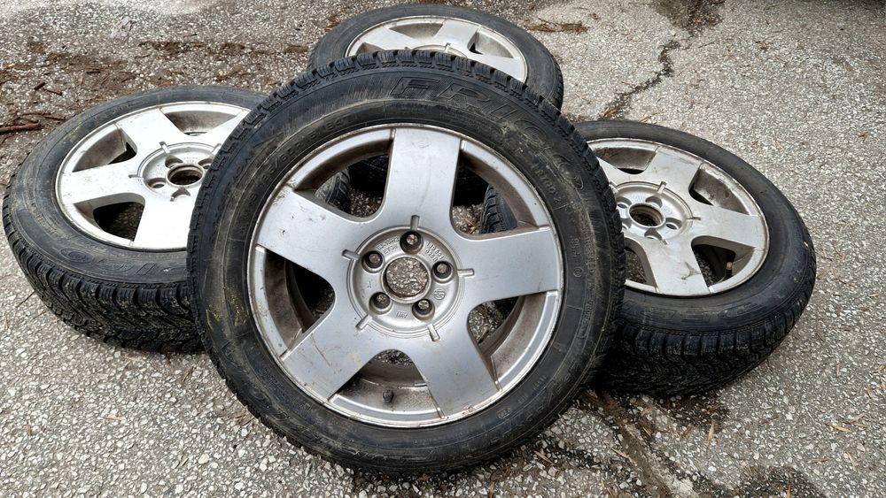 VW 15 5х100 лети джанти Фолксваген Поло. 185/60/15 зимни гуми 7мм