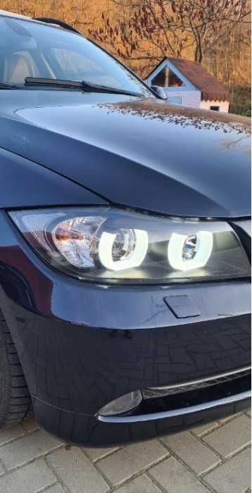 Far faruri BMW E90 E91 NFL Xenon 3D Angel Eyes negru NOU