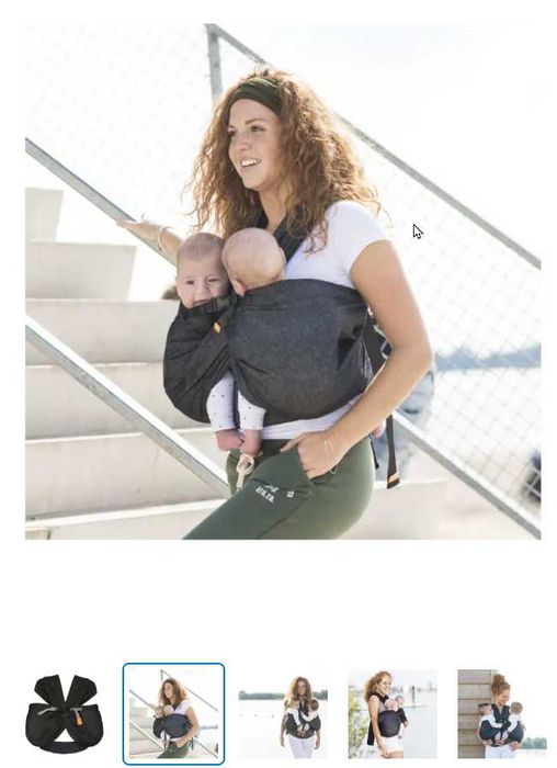 Minimonkey sling dublu impermeabil - Twin, negru - CA NOU