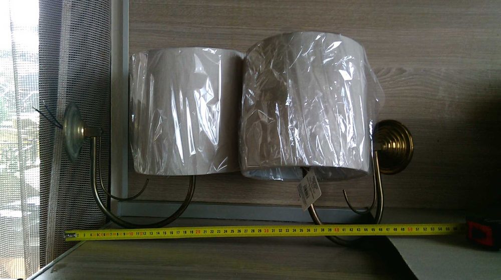 Масивни месингови аплици лампи за стена три чифта