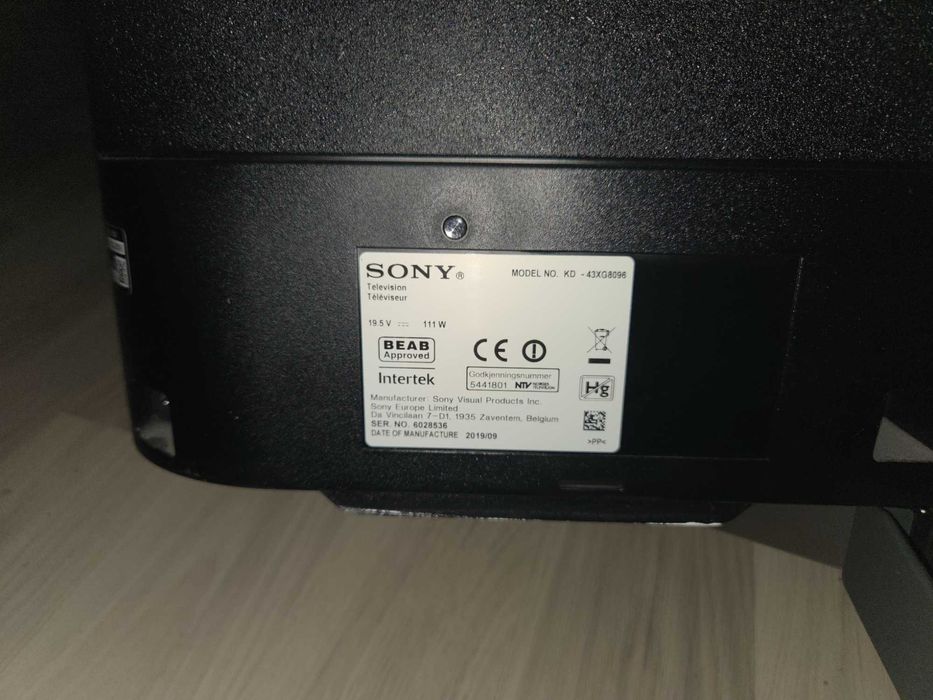 TV Sony Bravia 108cm, 43XG8096, 4K Ultra HD, Clasa A - ECRAN SPART