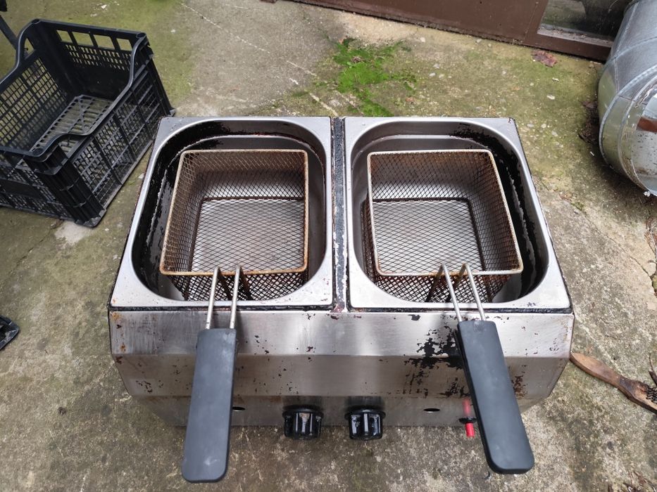 Газов фритюрник двоен