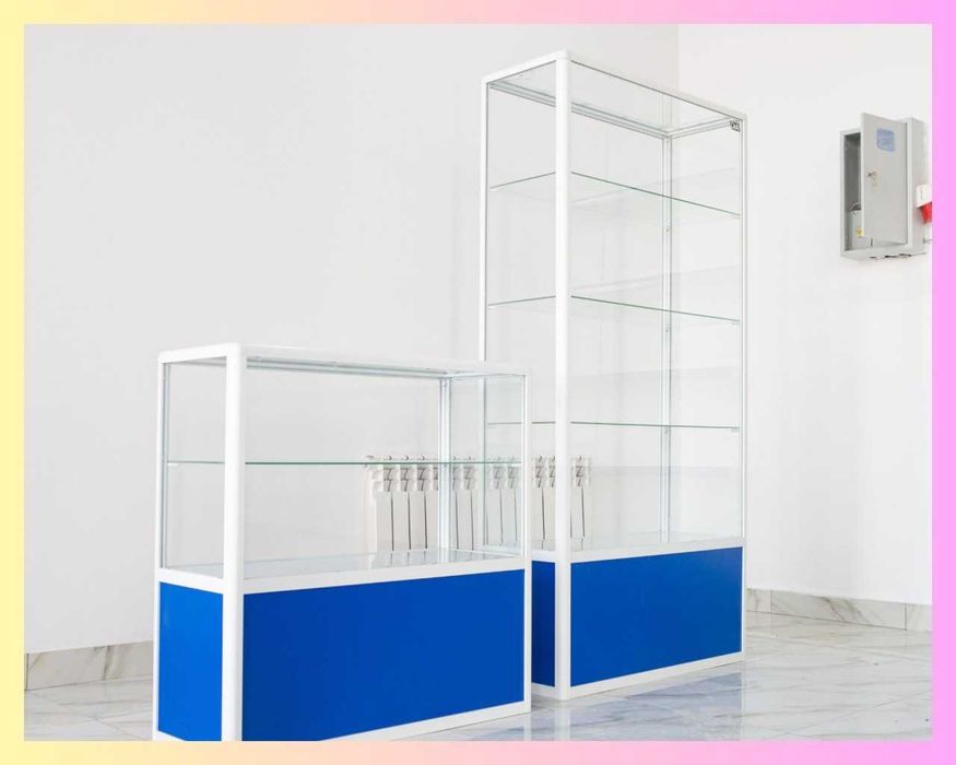 Oynaly prilavkalar, Акция, savdo uskunalari vitrinalar stellajlar