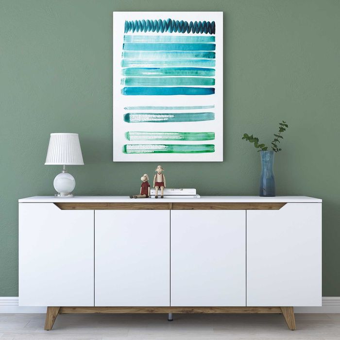 Голям Скрин Puzzle-home 1874, Бял/орех, 180см. Последни бройки - ПРОМО