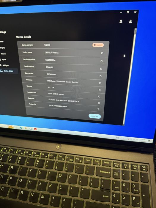 Laptop Gaming Lenovo Legion 5 PRO 16ACH6H RTX 3070 8GB, 32 GB RAM, Ryzen 7 5800H, SSD 1T, IPS 2K 165HZ