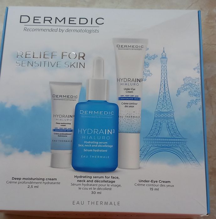 Нов комплект Dermedic сурум за лице, околочен крем, хидратиращ крем