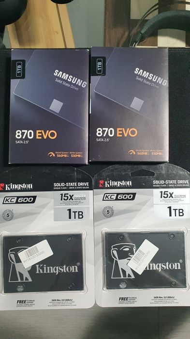 SSD Samsung EVO 870 1TB + Kingston KC600 1TB
