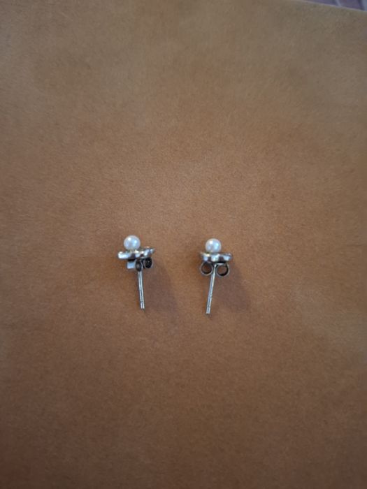 Сребърни обеци с перлички