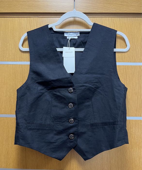 Нов черен сет комплект лен Rezerved