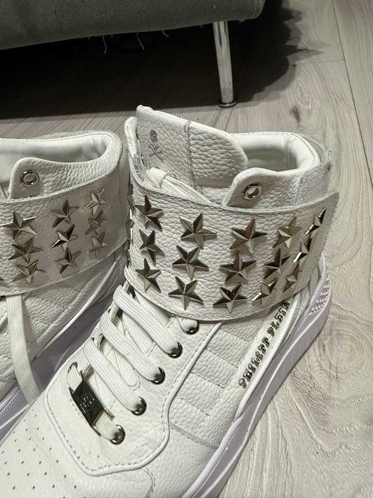 Adidasi Philipp Plein din Piele cu stele HighTop 43