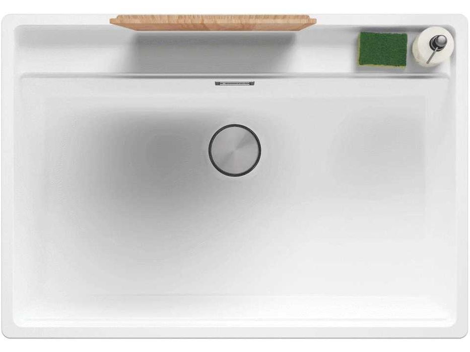 Бяла кухненска мивка за вграждане под плот Берген 80 Low 760x530 мм
-2