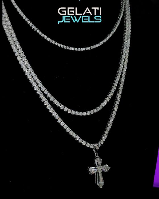 Colier Tennis Cu Diamante VVS1 Moissanite din Argint 925 & 18k Vermeil