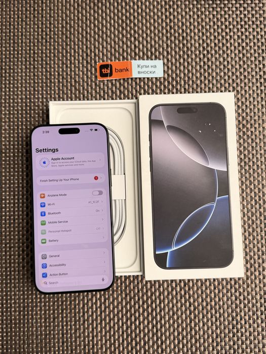 НОВ! 256Gb*ЛИЗИНГ* iPhone 16 Pro Max Blac Titanium  100% БАТЕРИЯ
