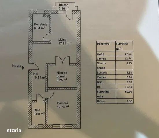 Apartament cu 3 camere, Borhanci