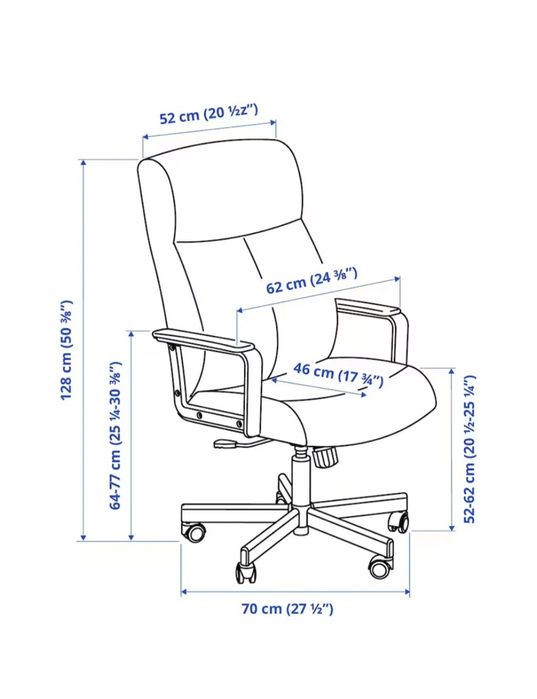 Scaune birou IKEA – 2 bucati bej/crem, foarte confortabil, stare excel