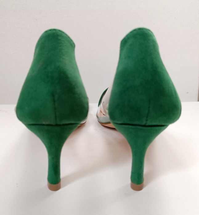 Pantofi noi, nr. 35, verzi, cu decupaj din silicon, "Benaza"