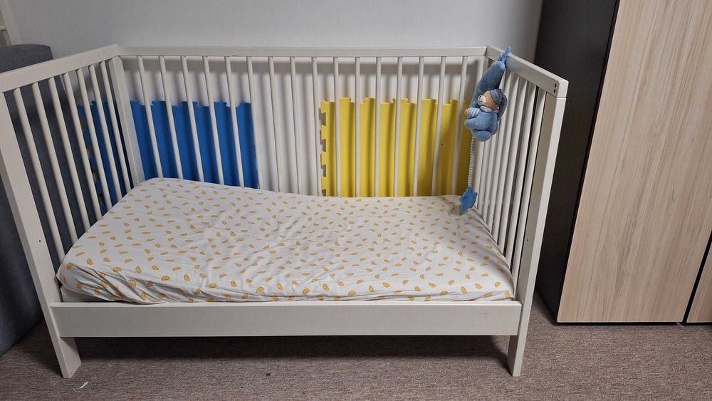 SUNDVIK бебешка кошара/креватче, 60x120 см, бяло