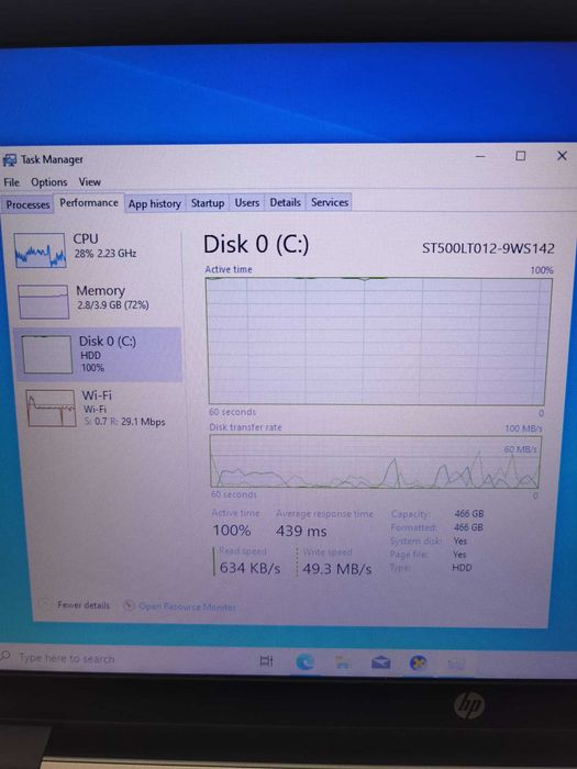 Laptop HP ProBook 450 G0, i3-3120M 4CPU, 4GB ram, 512 gb HDD