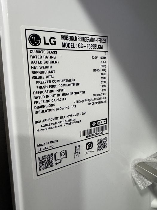 Холодильник LG GC-F689BLCM 446 л Inverter Total No Frost DoorCooling+