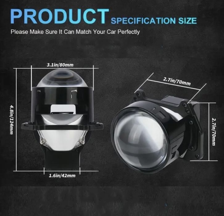 Bi-led прожекторни лупи 6000к