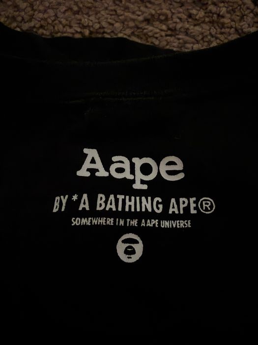 BAPE gold foil face logo tee
