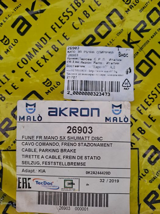 Жило за ръчна спирачка